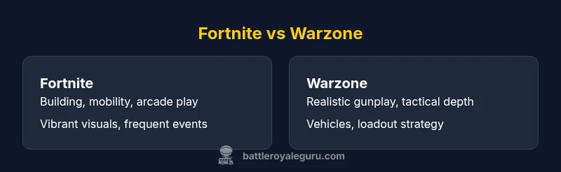 Side-by-side Fortnite vs Warzone infographic